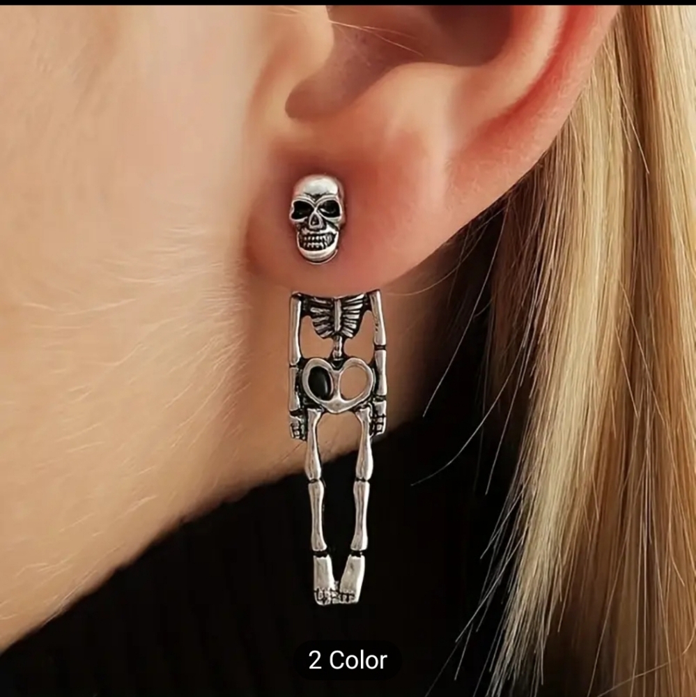 Retro Skeleton earrings halloween BNWT goth punk spooky witch ghost season fall